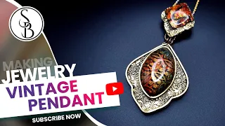 How to make "The Royal Vintage" - Polymer Clay Pendant - Unique Jewelry Project! Tutorial. DIY