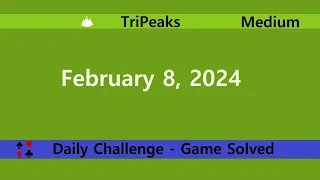 Microsoft Solitaire Collection | TriPeaks Medium | February 8, 2024 | Daily Challenges