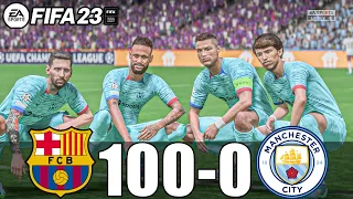 FIFA 23 - MESSI, RONALDO, MBAPPE, NEYMAR, ALL STARS | BARCELONA 100-0 VS MANCHESTER CITY FINAL