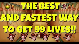 Crash Bandicoot 3 THE BEST AND FASTEST WAY TO GET 99 LIVES IN CRASH 3: WARPED!!