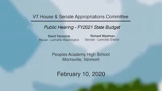 Community-Based Public Hearings on the Governor’s Recommended FY 2021 State Budget