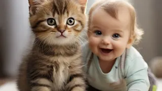 baby and cat funny videos Part 1 / Funny animal videos / Cat animal videos