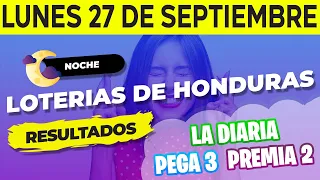 Sorteo 9PM Loto Honduras La Diaria, Pega 3 Premia 2 Lunes 27 de Septiembre del 2021 | Ganador 😱🤑💰💵