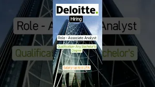 Deloitte hiring - Fresher's for Associate Analyst