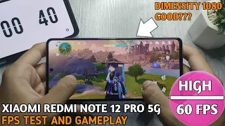 XIAOMI REDMI NOTE 12 PRO 5G DIMENSITY 1080 GENSHIN IMPACT GAMING TEST | HIGH 60 FPS