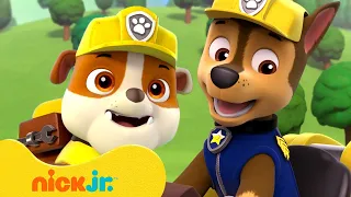 PAW Patrol Best Chase & Rubble Rescues! 🚜 10 Minute Compilation | Nick Jr.