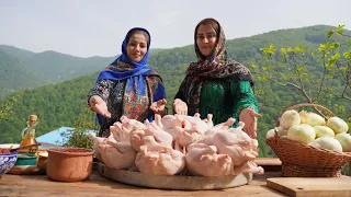 Chickens and Onions Turned to Delicious Barberry Pilaf Chicken ♧ Village Cooking