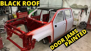 BURNT 2021 SILVERADO 2500 PAINTING THE ROOF AND DOOR JAMS Part 20