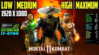 Mortal Kombat 11 Testing On GTX 1060 6GB + i7-4790 | ALL SETTINGS | 1080p in 2024