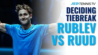 Andrey Rublev vs Casper Ruud: Amazing Deciding Set Tiebreak! | Nitto ATP Finals 2021 Highlights