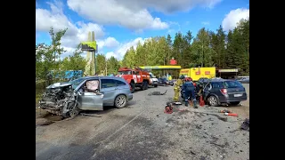 11.09.2021 последствия ДТП в Воткинском районе Удмуртии. 1 погиб.