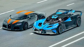 Bugatti Bolide vs Bugatti Chiron Super Sport 300+ at Drag Race 20 KM