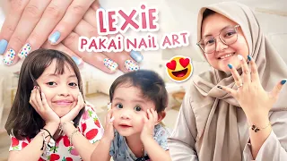 BUNDA SURPRISE NAIL ART UNTUK LEIKA PAKAI UANG THR 😍 LEXIE JUGA MAU COBA