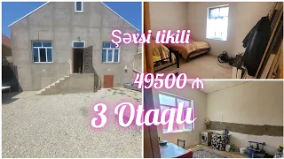 Saray Qesebesinde Ucuz qiymətə şexsi tikili 3 Otaqlı Təcili Satılır. 49500 ₼