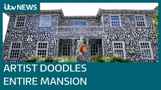 British artist Mr Doodle transforms Kent mansion with his hand-drawn sketches | ITV News