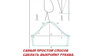 ВЫКРОЙКА РУКАВА.САМЫЙ ПРОСТОЙ СПОСОБ.