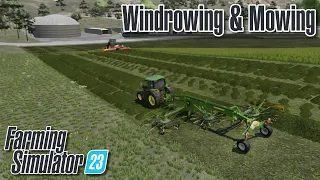 Windrowing With Krone Swadro Ts 970 - Farming Simulator 23