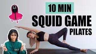 SQUID GAME JUNG HOYEON INSPIRED PILATES WORKOUT | 10 Min Tiny Waist Flat Stomach Workout | Mish Choi