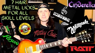 7 Hair Metal Guitar Licks Even Beginners Can Play - Guitar Lesson For All Skill Levels!