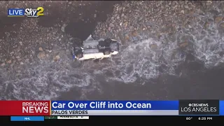 Driver killed after car plunges over cliff into ocean in Palos Verdes