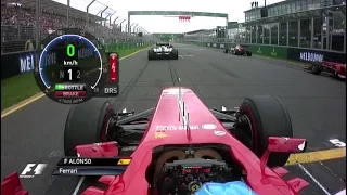 F1, Melbourne 2013 (Race start & 1st Lap) Fernando Alonso OnBoard