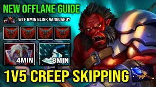 WTF 8Min Blink + Vanguard Axe 1v5 Creep Skipping with Unlimited Berserk Spin 7.32 Dota 2