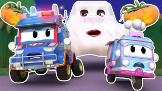 Halloween: Escaping the SCARY GHOST MAZE | Spooky Videos for Kids | SuperTruck - Rescue | Cartoons