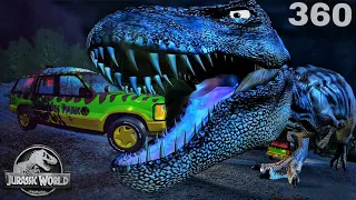 (360 VR) T-Rex Dino Attack 🦖 Jurassic Park Dinosaur Outbreak 4K