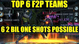 Top 6 F2P Solo Raid Teams (6 One Shots Possible) Injustice 2 Mobile