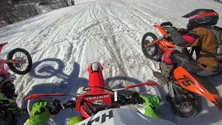 Dirt Bikes on the Snow with Studded Tires - 2022 Frost Fire Snow Scramble