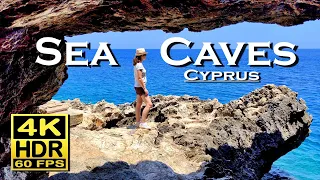 Морские пещеры Кипр, Айя-Напа, Айи-Анаргирой 4K 60fps HDR 💖 Лучшие места 👀 Пешеходная экскурсия