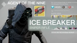 How to Get ICE BREAKER EXOTIC Sniper Rifle? Destiny Xûr Agent of the Nine New Location