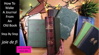 How To Make A Journal From An Old Book 💕 Step By Step Junk Journal For Beginners