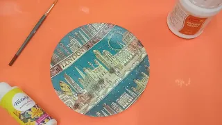 Decoupage on Ceramic Plate  - 10 minutes craft activity for all
