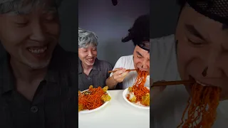 Spicy Food Challenge Fire Noodles, fried chicken Mukbang | Impressive Videos | HUBA #shorts