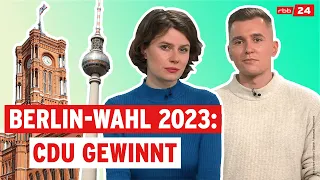 Berlin-Wahl 2023 | CDU gewinnt deutlich | LIVESTREAM