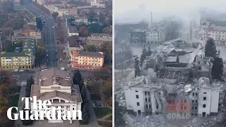 Ukraine: drone footage shows before war and after the invasion