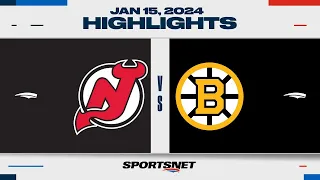 NHL Highlights | Devils vs. Bruins - January 15, 2024