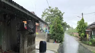 Rain Sounds wind and thunder storms For Sleeping, Relaxing - Rain and Thunder on Village in 1 Hour