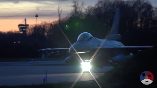RNLAF F-16 afterburners by night at Volkel Air Base