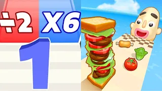 Merge Master Number Run Vs Sandwich Runner (New Update) Max Level Gameplay