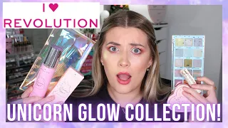 NEW UNICORN HEART GLOW COLLECTION | I HEART REVOLUTION REVIEW, TUTORIAL & UNBOXING | Luce Stephenson