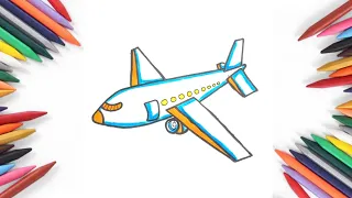 How to Draw an Aeroplane | Aeroplane Drawing step by step | Drawing for Kids