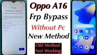 Oppo A16 Frp Bypass Without Pc | Oppo Google Account Lock Reset New Method 100% Working