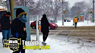 A windy, snowy Toronto walk in Cabbagetown and Carlton St