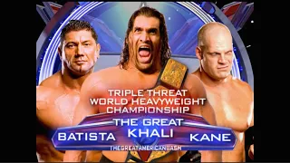 Story of The Great Khali vs. Batista vs. Kane | Great American Bash 2007