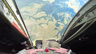 Skilled US Paratroopers Jump Off From Scary High Altitude