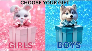 Choose your gift 🎁 girls👧 vs boys👦 #giftboxchallenge #wouldyourather #pickonekickone💖🎉