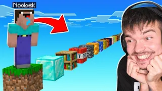 NOOB SKAKAŁ NA KAŻDYCH POJEDYNCZYCH BLOKACH KTÓRE ISTNIEJĄ w Minecraft! *1MLN BLOKÓW*