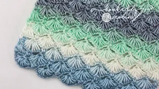 Crochet Puff Shell Star Stitch (Great for Scarves or Blankets) | Stunning Textured Stitch